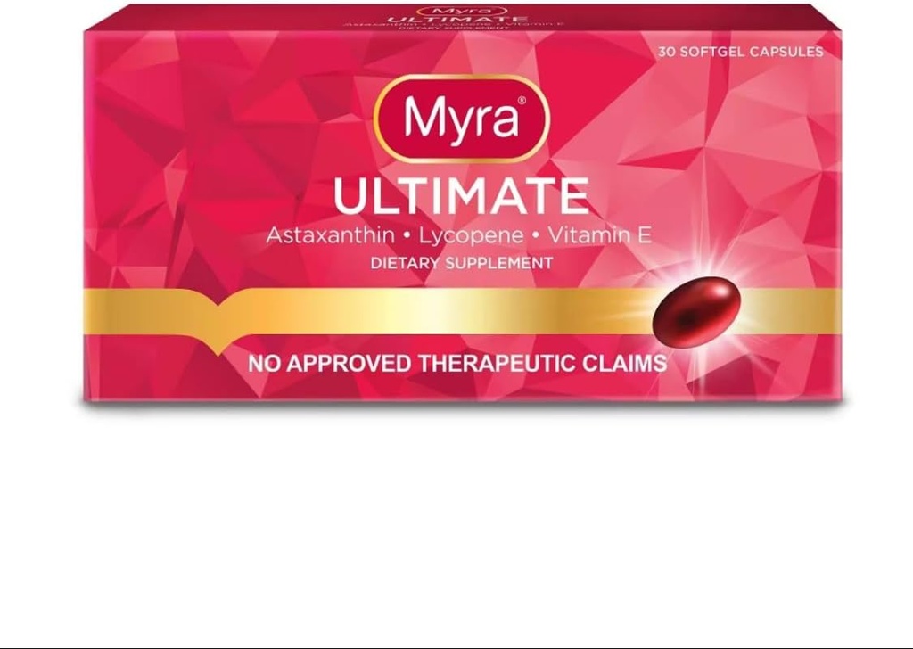 Myra Utimate con Astaxanthin, Lycopene y Vitamina E, 30 cápsulas Softgel