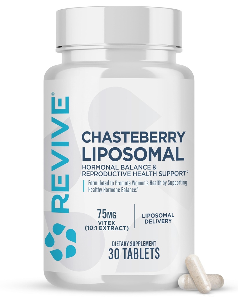 Revive MD Chasteberry Supplement for Women - Chaste-Berry Liposomal (Vitex Agnus-Castus) - Apoya la salud de las mujeres, equilibrio hormonal y fertilidad (30 Tablets, 30 Servings)