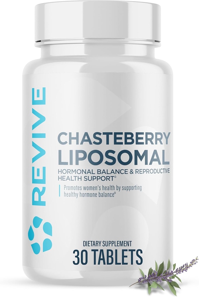 Revive MD Chasteberry Supplement for Women - Chaste-Berry Liposomal (Vitex Agnus-Castus) - Apoya la salud de las mujeres, equilibrio hormonal y fertilidad (30 Tablets, 30 Servings)