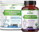 Zazzee Myo-Inositol Powder y USDA Organic Vitex Capsules, Vegan, All-Natural y Non-GMO