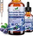 Suplementos NAD para Mujeres y Hombres, NAD Nicotinamide Riboside Resveratrol 900mg " Quercetin, Niacin, Collagen, Biotin, Liquid NAD Plus Suplemento NR900 For Anti-Aging Skin Energy Longevity Focus Brain