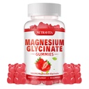 Magnesium Glycinate Gummies 1000mg con Magnesium L-Threonate, Magnesio Chelated Potassium Complex Suplemento con VitD, B6, CoQ10, Calcio,Apoyos para la memoria, calma, humedad - 90 Gummies Fresa