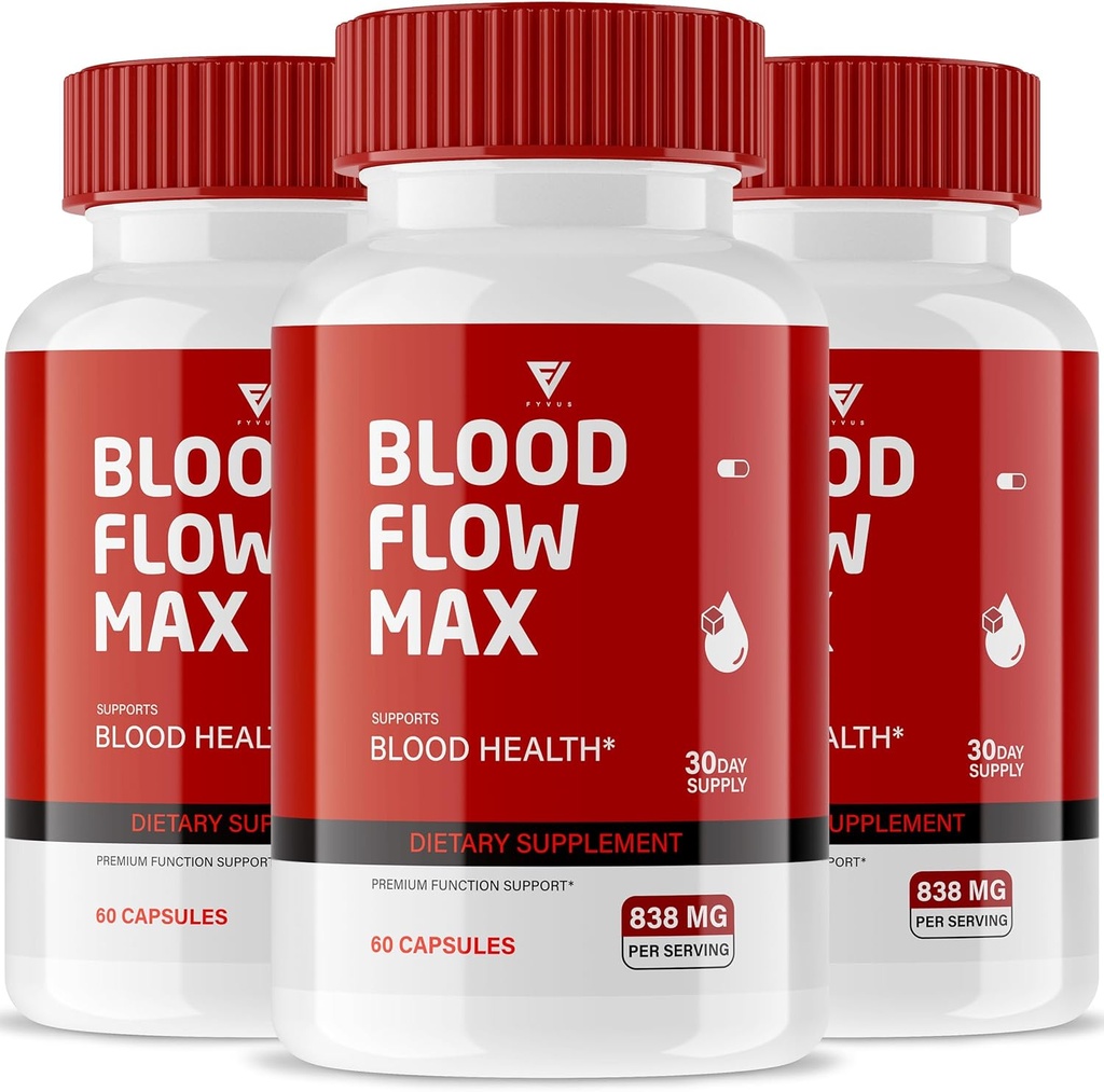 (3 Pack) Flujo de sangre Max Capsules, Flujo de sangre Max Niveles de flujo saludables Apoyo Suplemento, Flujo de sangre Máximo En general Todas las píldoras del bienestar natural Comentarios (180 cápsulas)