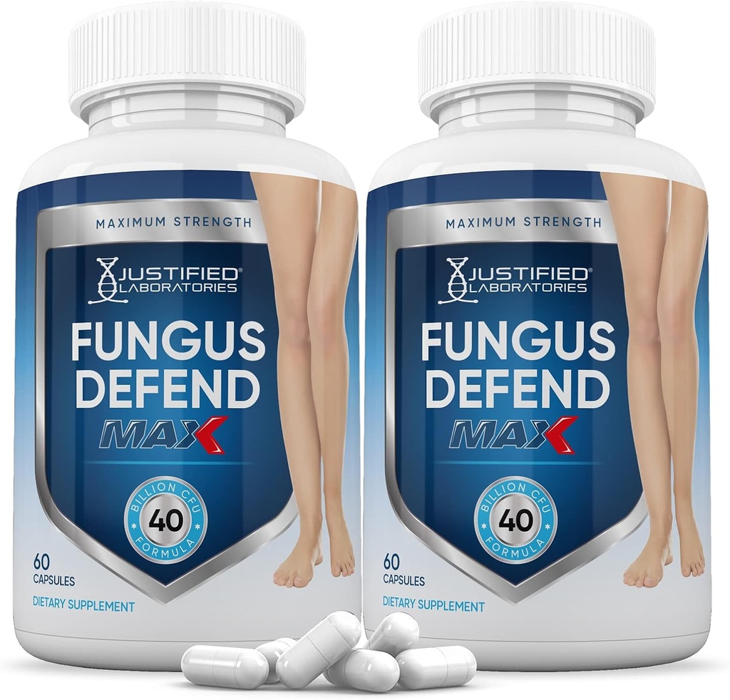 Laboratorios justificados (2 Pack) Fungus Defend Max Pills 40 Billion CFU Probiotic 120 Capsules