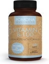 Pomona Wellness Vitamina B Suplemento Complejo con ácido fólico, multivitamina de alta potencia, todas las vitaminas de 10 B incluyendo B12, soporta niveles de energía, salud cardíaca, no GMO, 50 tabletas