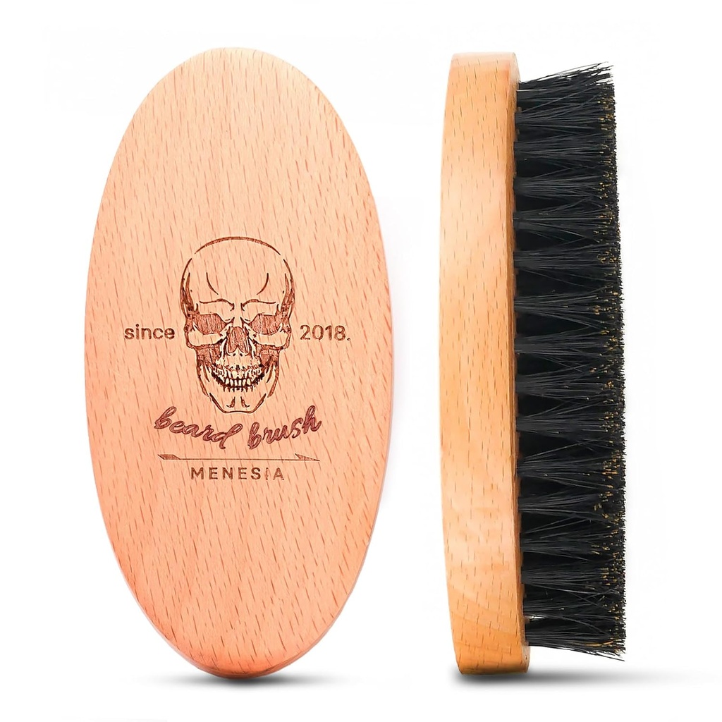 Cepillo de barba de abeto de abeto para hombres, cepillo de abeja suave de madera para hombre de bolsillo