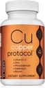 Suplementos de cobre para mujeres y hombres (90 cápsulas) Boosts Energy, Nourishes Body, Anti-Aging Formula, Incluye vitamina C, Zinc &amp; Selenium, Non-GMO, Made in USA - GMP Certified
