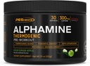 PEScience Alphamine Thermogenic Pre Workout, Fat Burner Pre Workout Energy Powder con L-Carnitine, Sour Green Apple, 60 Scoops
