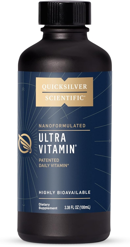 Quicksilver Scientific Liposomal Ultra Vitamina - Liquid Multivitamin & Antioxidant Supplement for Energy, Liver Health & Brain Support - Bioactive B Complex, Vitamina C, D, E &amp; K (100ml)