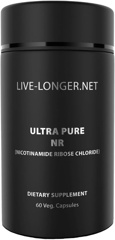 Ultra Pure NR (Nicotinamide Riboside) Ø 350mg Capsules Silencio Anti-Aging NAD Booster ← Promueve Energía Celular, Reparación y Protección Silencioso Vegan, Libre de Gluten " No-GMO  durable 60 cápsulas