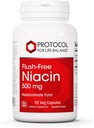 Protocolo Niacin 500mg - Inositol Hexanicotinate - No Flush Niacin - Vitamina B3 - Energy & Metabolism Support* - Vegan " Kosher - 90 Veg Caps