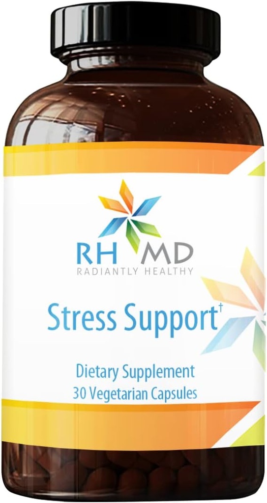RHMD Stress Support - Triple Ashwagandha Root &amp; Leaf Extract Adaptogenic Supplement - Non-GMO (30 cápsulas)