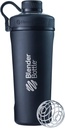 BlenderBottle Radian Shaker Cup Botella de agua de acero inoxidable aislada con Wire Whisk, 26 onzas, Matte Black