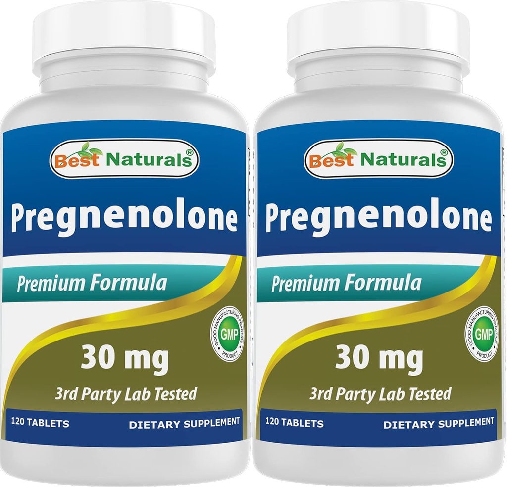 Mejores Naturales Pregnenolona 30 mg 120 Tabletas (120 Cuenta (Pack de 2))