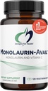 Diseños para la salud Monolaurin-Avail - 1000mg Glycerol Monolaurate + Vitamina C con Lecitina giratoria para mejorar la absorción Monolaurin - Non-GMO + Gluten Free Immune Support Suplemento (120 cápsulas)