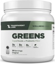 Los laboratorios transparentes Verdes Prebióticos - Polvo Superalimentario &amp; Antioxidantes Suplemento con Espirulina Orgánica, Chloerra, Acacia, &amp; Green Banana Powder - 30 Servings, Unflavored