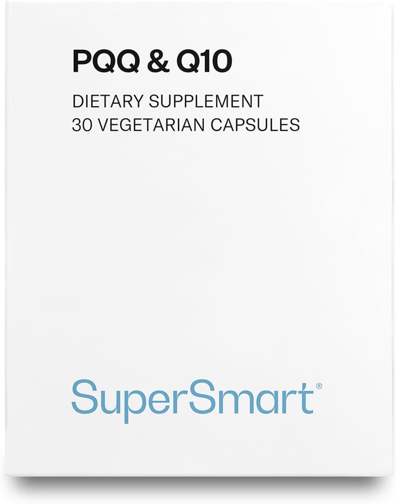 Supersmart - PQQ & Q10 (CoQ10) - Potente antioxidante usado para proteger la mitocondria Hasta 20% para las células envejecidas latitud No GMO &amp; Gluten Gratis - 30 cápsulas vegetarianas