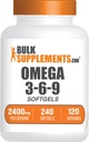 BulkSupplements.com Omega 3-6-9 Softgels - Triple Omega Suplemento, de Flaxseed, Evening Primrose & Fish Oil- 2 Softgels por Serving, 240 Conde (Pack of 1)