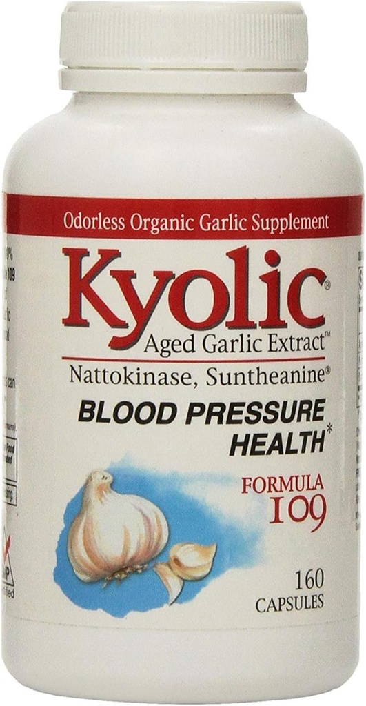 Kyolic Aged Garlic Extract Blood Pressure Health Formula 109 - 160 Capsules