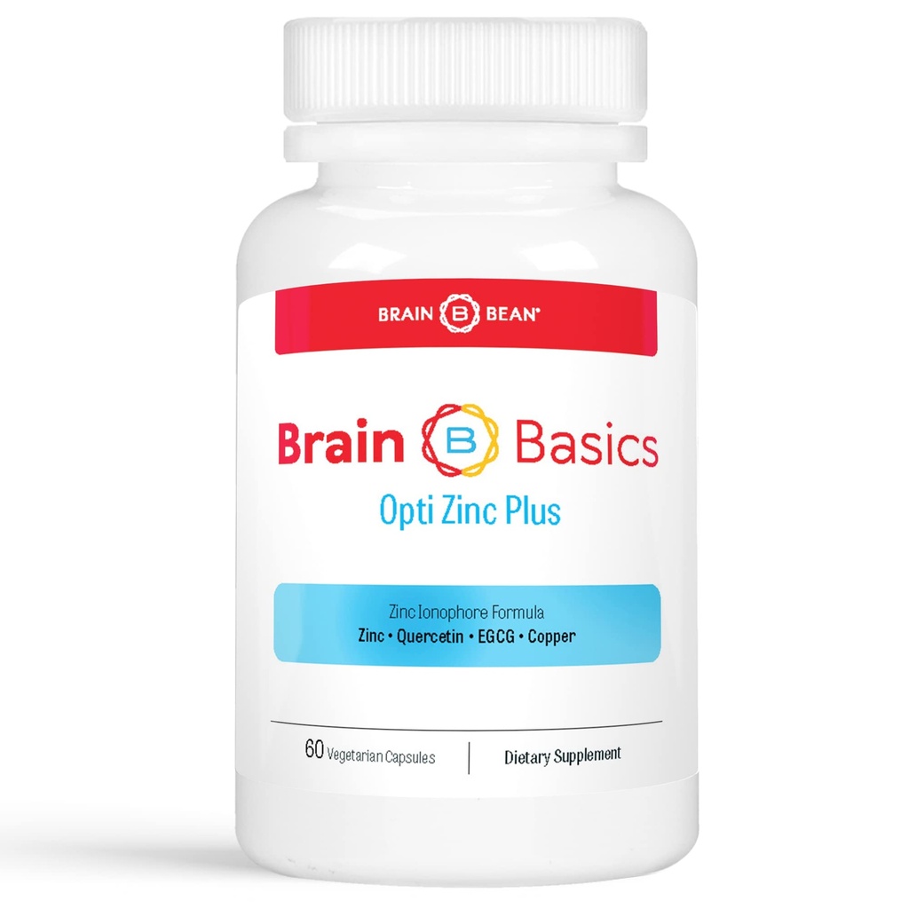 Fundamentos cerebrales Opti Zinc Plus - Suplemento Zinc con Quercetin, EGCG y Copper.