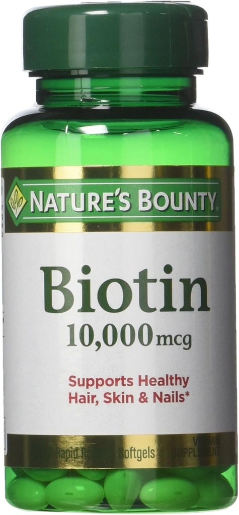 Nature's Bounty Biotin 10,000 mcg, Rapid Release Softgels 120 Each