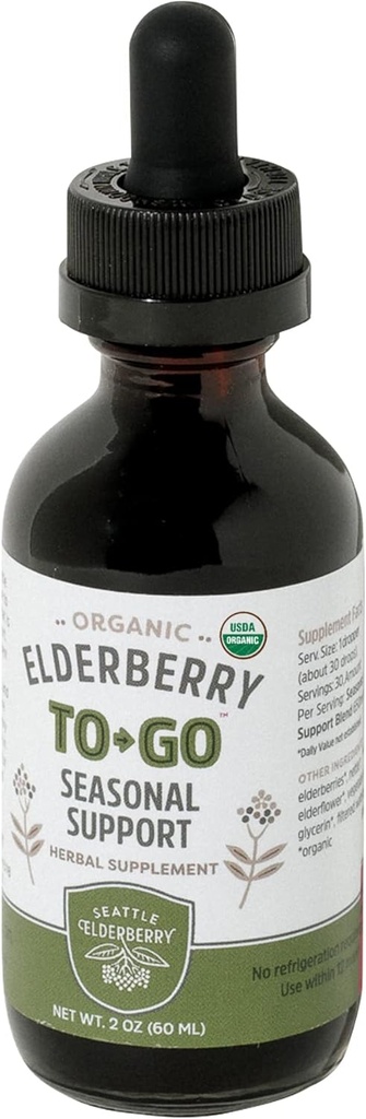 to-Go Seasonal Support – Delicious, Vegan, Gluten-Free Herbal Supplement Tincture with Potent Allergy Benefits Made from Only Organic Ingredients in Small Batches in The USA - 2oz