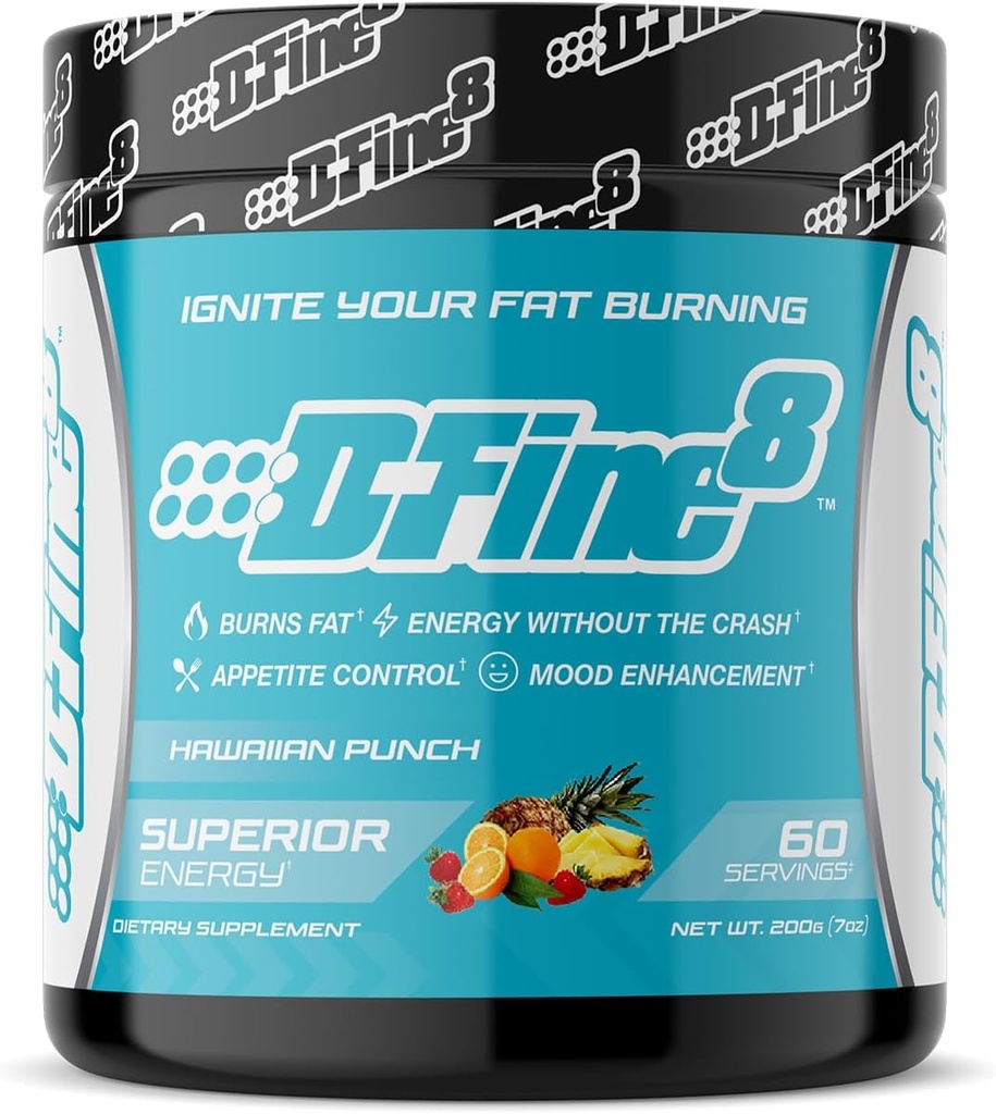 Thermogenic Pre-Workout Energy Powder " Shredding Supplement, Boost Energy Mood " Focus, Sugar Free, Contains Senactiv, Endurance, 300mg Caffeine, N-Acetyl-L-Tyrosine (Hawaiian Punch)