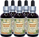 Resonancia de la sangre del dragón (Daemonorops Draco) Tintura, Resina seca Líquida Extracto (Marca: HerbalTerra, Proudly Made in USA) 5x2 fl.oz (5x60 ml)