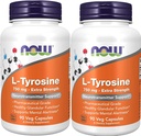 Ahora Alimentos: L-Tyrosine Neurotransmisor Soporte 750 mg, 90 cápsulas (2 pack)