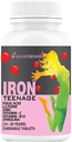 ATS Iron Tablets with Folic Acid Vitamin C, B12, lisina, Spirulina & Zinc Supplements As Haemoglobin Builder, Energy for Women Teenager Girls – 60 Chewables (Pack of 1)