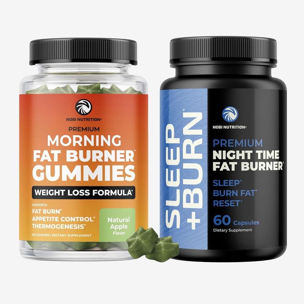 Fat Burner Gummies and Night Time Fat Burner ← 24/7 Weight Loss Support with Green Tea & Raspberry Ketones ¦ Appetite Suppressant, Metabolism Booster, and Belly Fat Reducer ← 1 Mes de Suministro