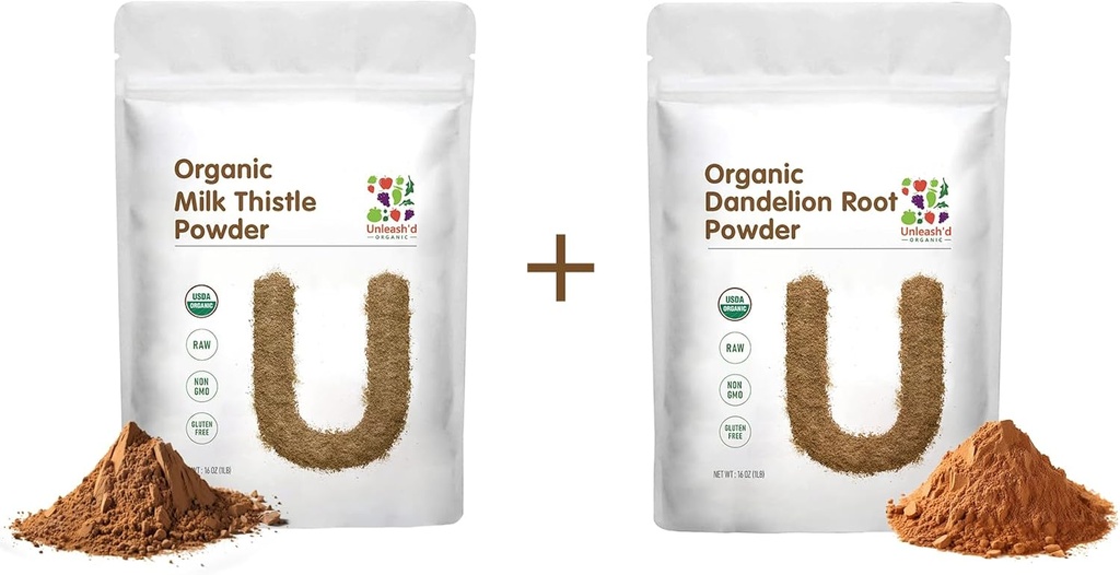 Polvo de leche ORGANIC 1 Pound and Organic Dandelion Root Powder 1 Pound