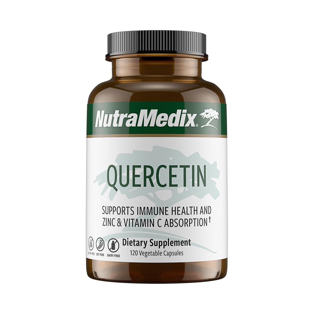 NutraMedix Quercetin - Quercetin 500mg cápsulas - Antioxidante &amp; Immune suplemento de apoyo para la salud del corazón - Ayudas en la absorción Zinc &amp; Vitamina C (120 cápsulas vegetarianas)