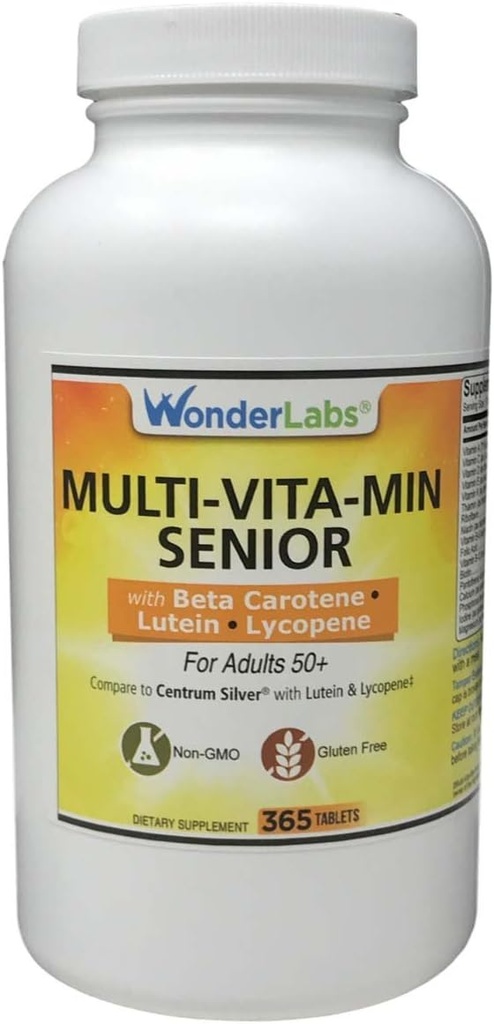 Multi-Vitamin Multi-Mineral Comparar con Centrum Silver® Multivitamin Multimineral con Beta Carotene Especialmente para Adultos 50 Plus - 365 Tabletas #2914