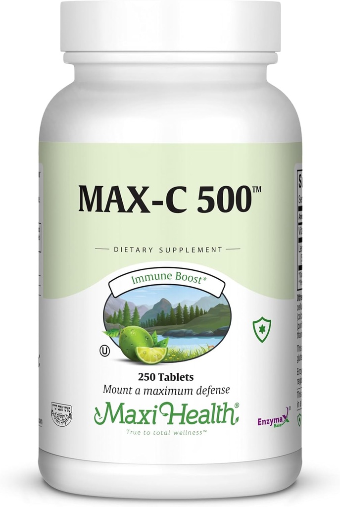 Maxi Health MAX C 500 mg - Vitamina C - con Lemon Bioflavonoids Complex - 250 Tablets