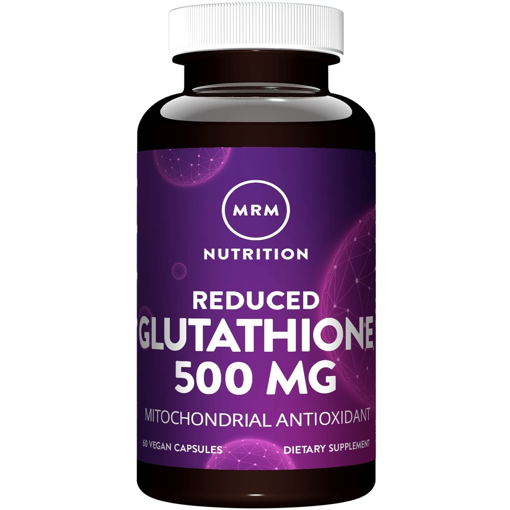 MRM Nutrición Reducida Glutathione 500mg ← Liver Health ← Mitocondrial Antioxidante Silencio Forma reducida de Glutathione ← Vegan + Gluten-Free 60 Servings