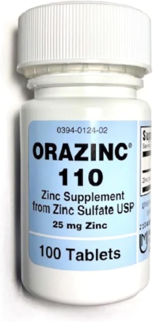Industrias Mericon Orazinc 25mg Zinc Suplemento ← Zinc Health Supplements for Hormone Regulation, Health (100 Zinc Tablets)