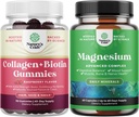 Empleado de piel de pelo y uñas Gummies para las mujeres - Extra Strength Biotin y Collagen Gummies para las uñas de pelo de las mujeres Apoyo y Alta Absorción Magnesio Suplemento Complejo para Stomach &amp; Digestión