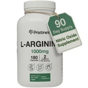 PRISTINE'S L Arginine 1000mg Capsule Supplements for Men & Women - 90 Day Supply Nitric Oxide & Pre Workout Amino Acid Support - Glass Bottle