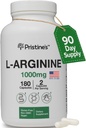 PRISTINE'S L Arginine Supplements for Men & Women - 1000mg Capsules 90 Day Supply Nitric Oxide & Pre Workout Amino Acid Support