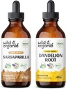 Wild &amp; Organic Sarsaparilla Tincture 4 fl oz &amp; Dandelion Root Tincture 4 fl oz