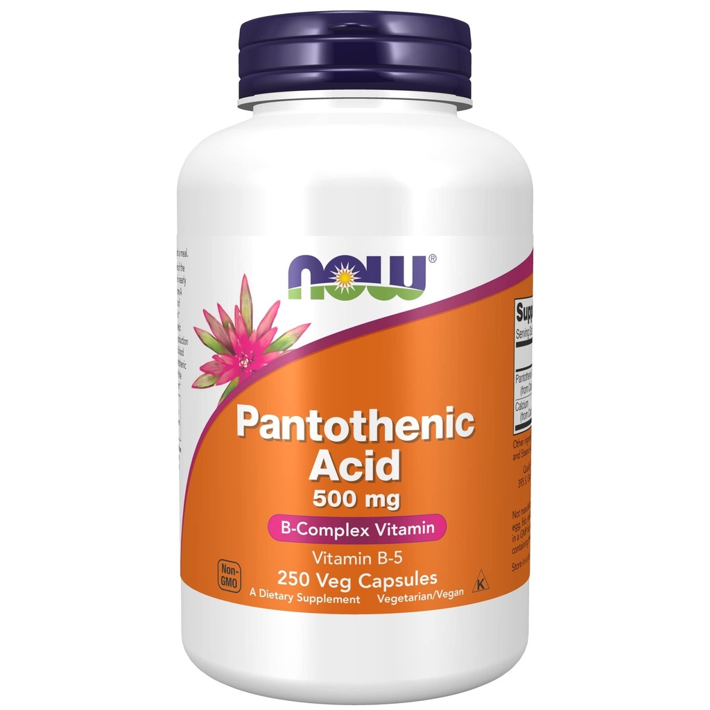 AHORA Suplementos Alimentarios, Ácido Fantástico (Vitamin B-5) 500 mg, Vitamina B-Complex,250 cápsulas