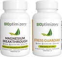 BiOptimizers Magnesium Breakthrough 4.0, (30 Capsules) & Stress Guardian, (90 Capsules) - Natural Sleep, Brain, and Stress Support Suplemento Bundle
