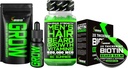 Beard Growth Kit w / 2X Thickening Biotin Beard Balm for Hombres &amp; Mustache Wax + Crecimiento de mostaza Serum " Facial Hair Oil + 14-in-1 Biotin Gummies " Hair Growth Vitamins for Men - Formulado en América