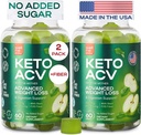 Advanced Keto ACV Gummies for Weight Loss 1000 Mg - Natural GLP-1 Support - Apple Cider Vinegar Gummies Made in USA for Metabolism - ACV, Beet FOS Fiber - Keto Suplemento Kelly Clarkson - Sugar Gratis
