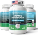 Cápsulas de Monohidrato de Creatina para el constructor de músculos, resistencia &amp; fuerza, suplemento de entrenamiento ← No GMO, Gluten Gratis - 60 cápsulas