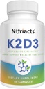 Vitamina D3 K2 con Cápsulas de Calcio &amp; BioPerine 60 - Salud integral de los huesos, soporte cardiovascular, absorción mejorada - No GMO, azúcar libre