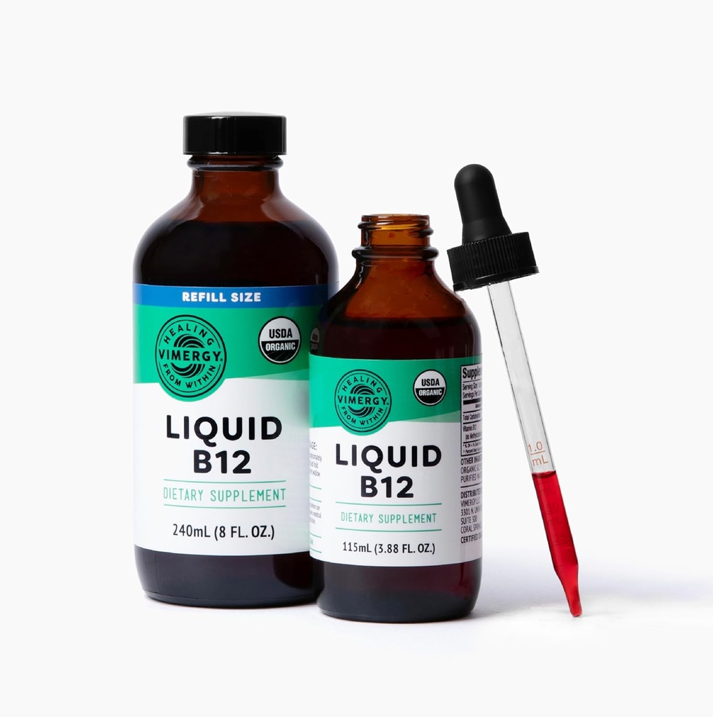 Vimergy Liquid B12 (115 mL) y Liquid B12 Refill (240 mL) - Bundle