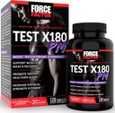 Prueba de factor de fuerza X180 PM Boosterona de testosterona para hombres, suplemento de testosterona de noche para construir músculo, aumentar la fuerza, y promover sueño más profundo, más saludable y recuperación, 120 tabletas
