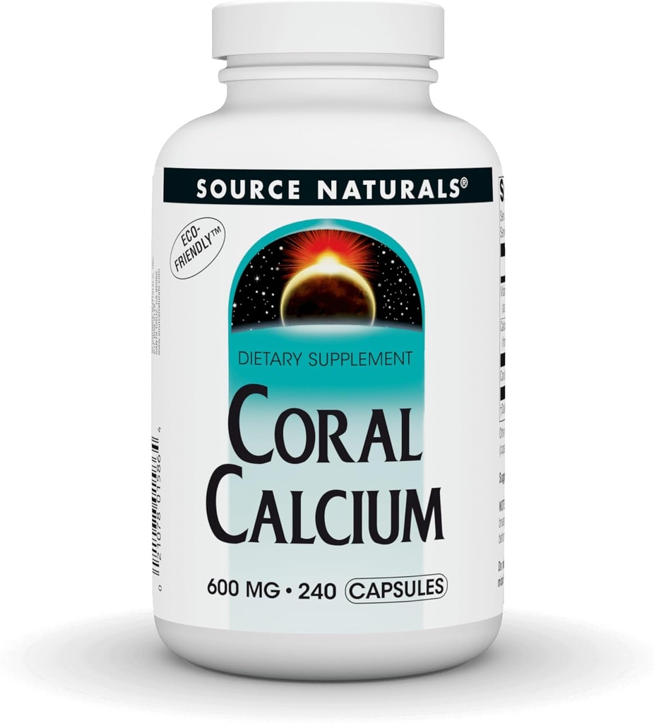 Fuente Naturales Coral Calcio - 600mg - 240 Capsules